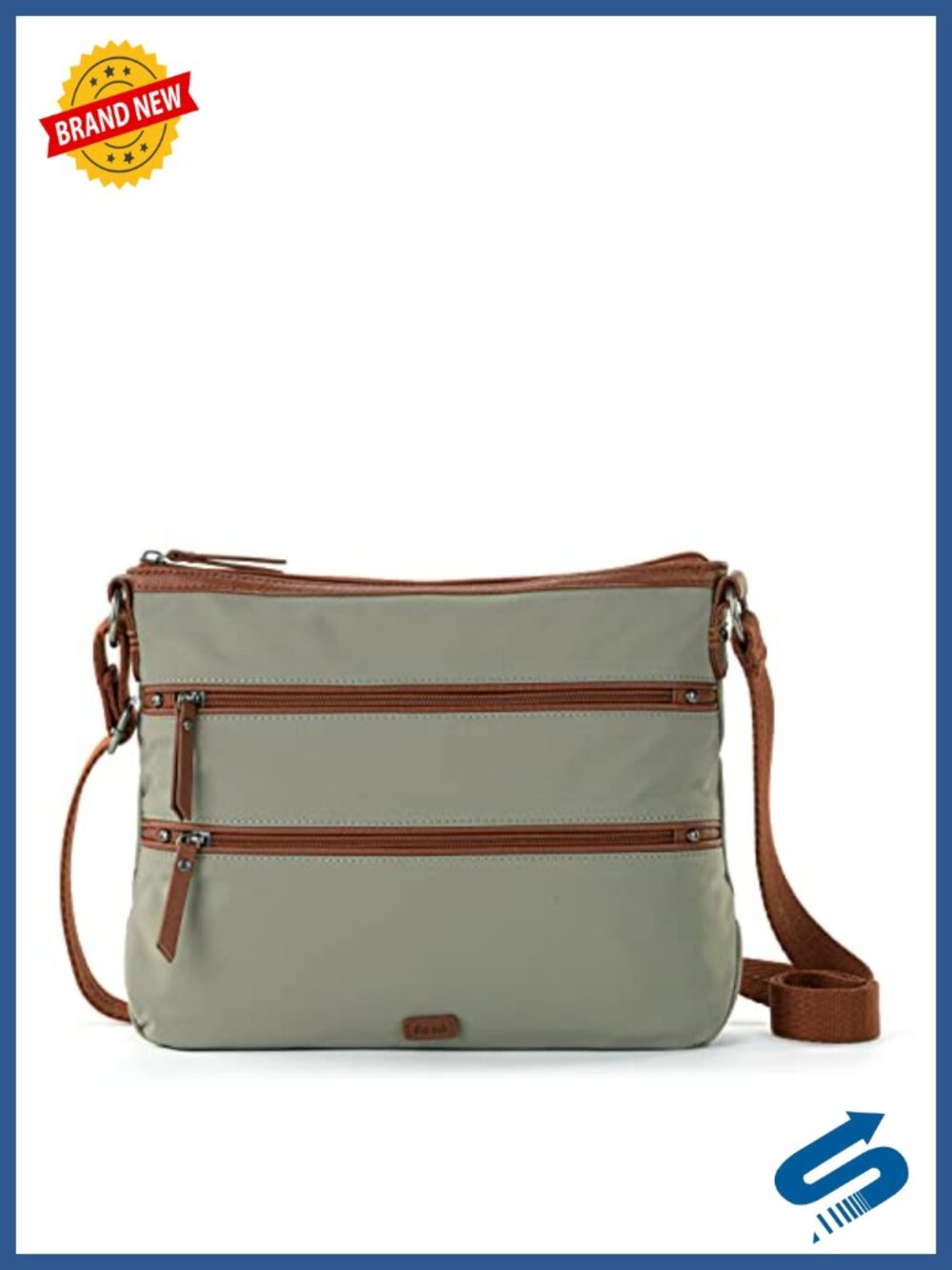 Eco Twill Crossbody Bag Zip Pockets Adjustable Strap Travel